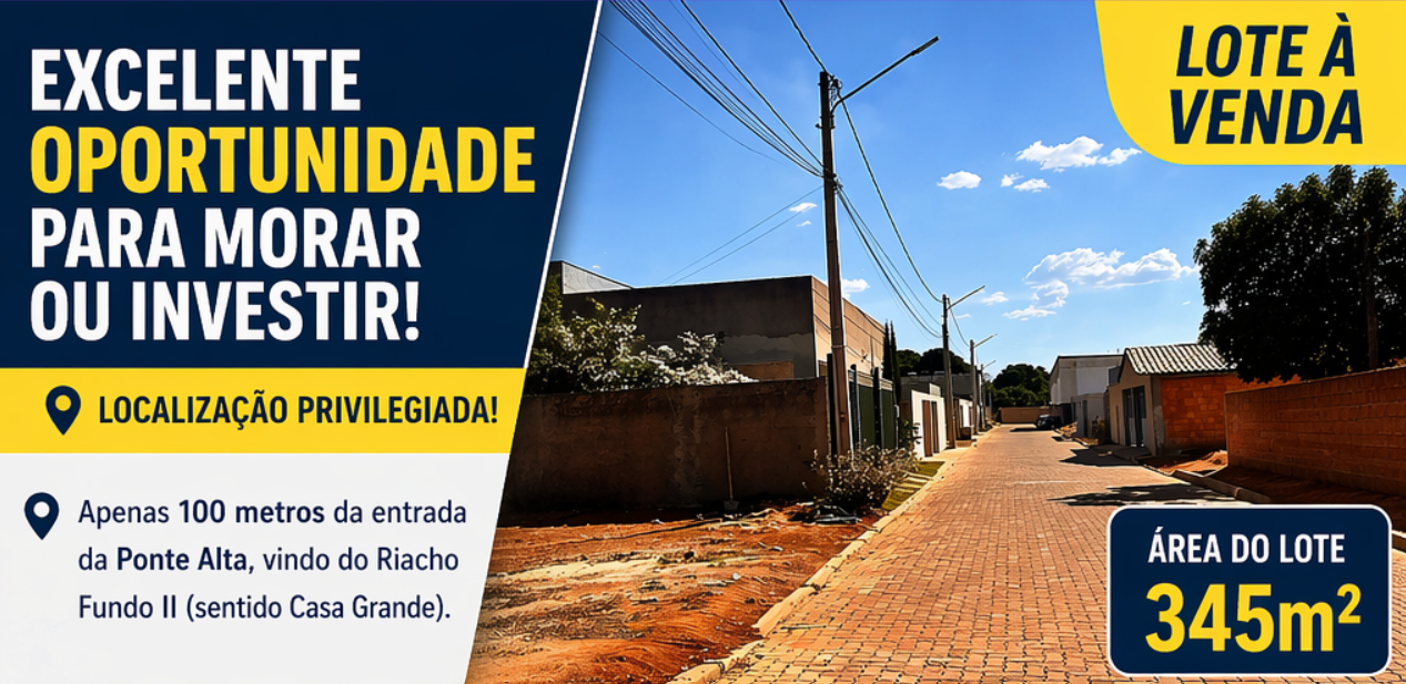 Lote plano na Ponte Alta Norte - Altíssimo padrão