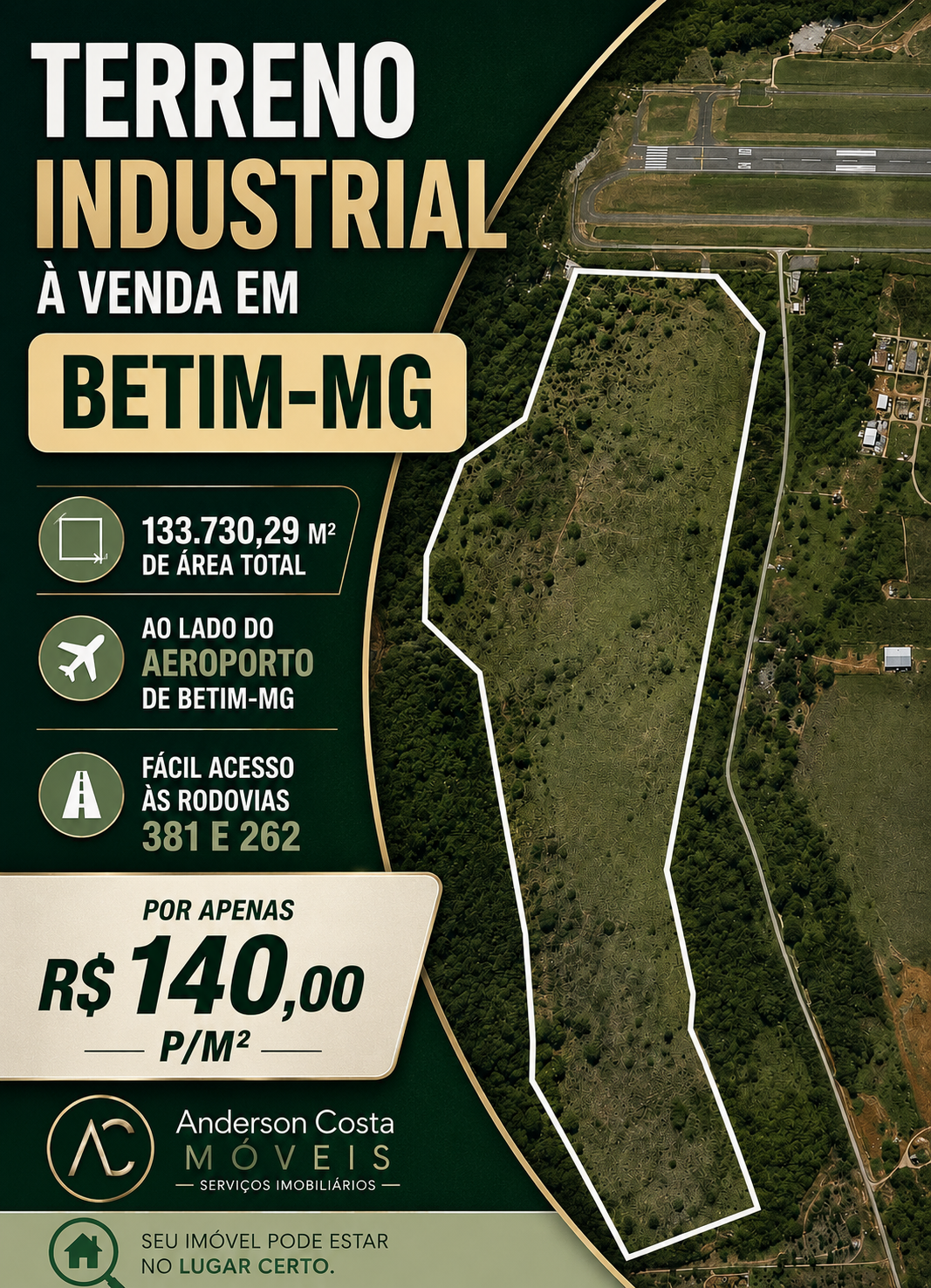 TERRENO INDUSTRIAL À VENDA – BETIM/MG