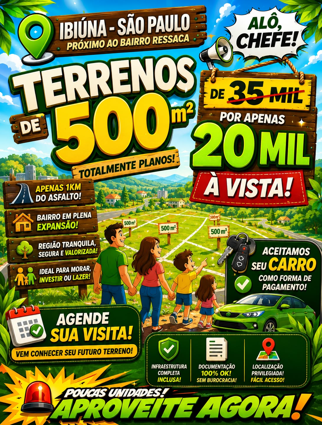 Lote de 500 m² de 35 mil por 20 mil a vista 