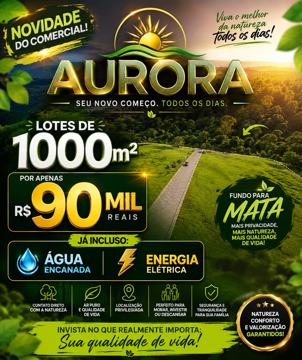 Apenas 1 hora de SP! O lote dos seus sonhos no Aurora Park está esperando por você.