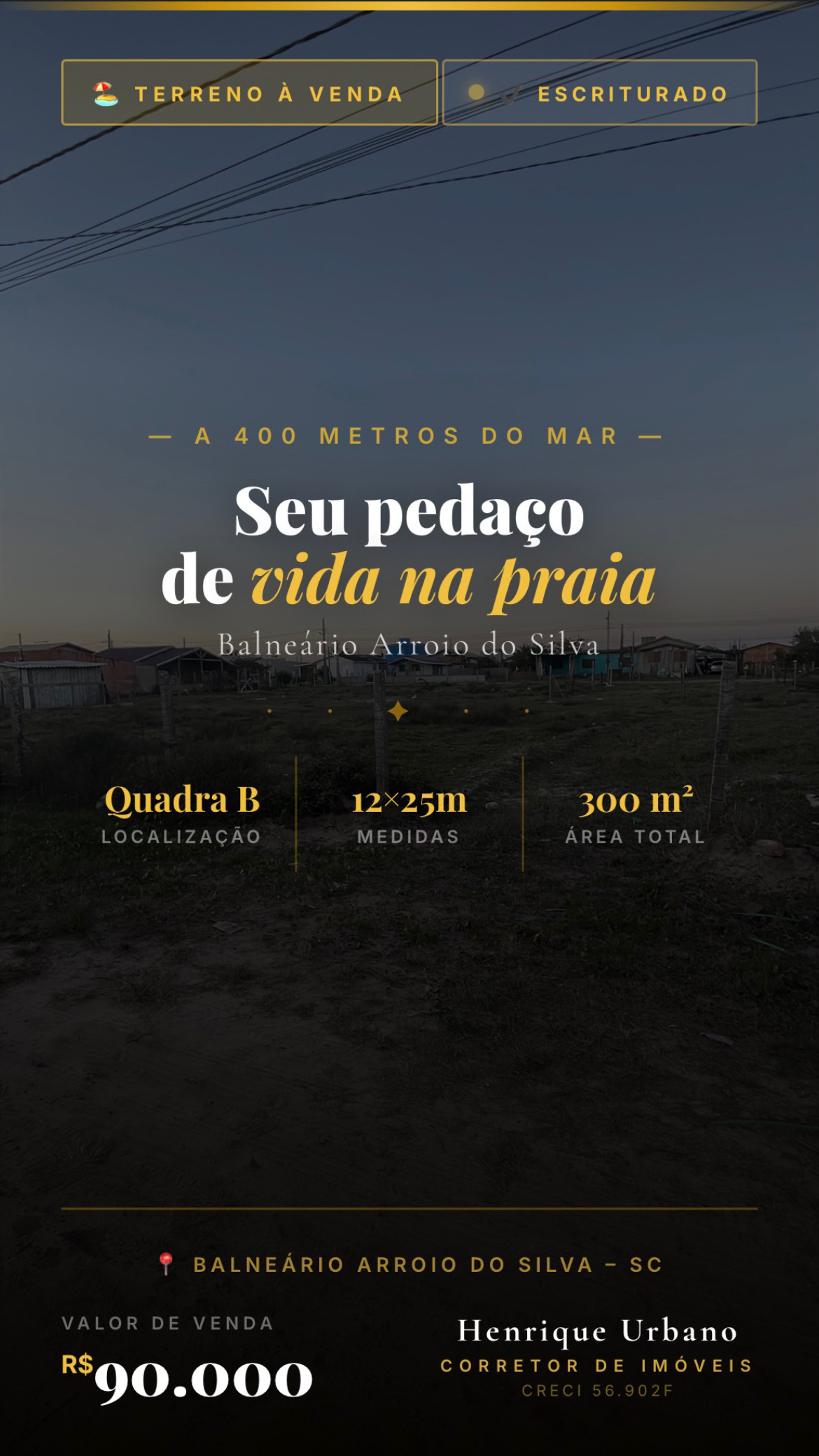 Lotes proximo ao mar.